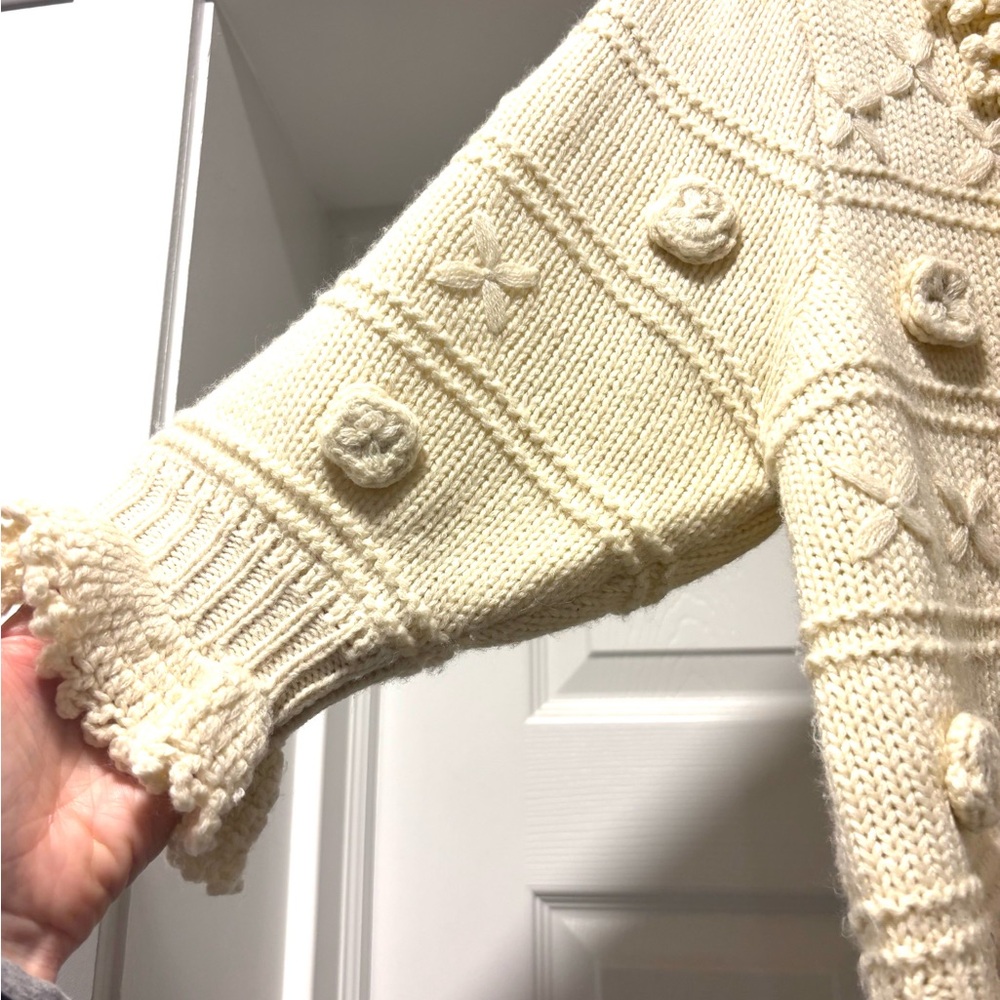 Zara Cream Textured Cardigan - Picture 4 of 5